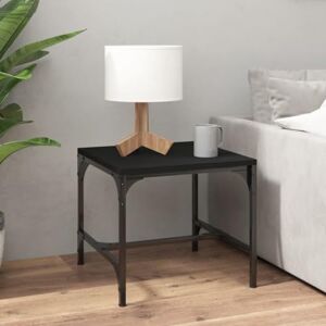 PUEOSZX Table basse de salon latérale pour canapé, table basse moderne, meuble pour chambre à coucher, salon, balcon, patio, style industriel, noir, 40 x 40 x 35 cm - Publicité