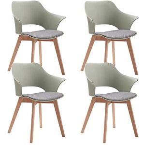 BenyLed Lot de 4 chaises de Salle à Manger avec revêtement en Tissu ; Chaises de Salon Chaises Longues Design sculpté en Creux avec accoudoir (Vert) - Publicité