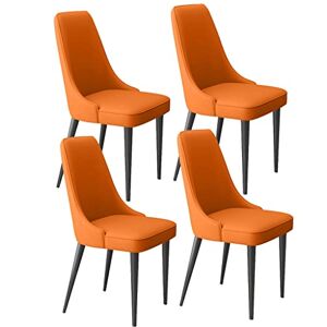 WZZQZR Lot de 4 chaises de salle à manger modernes en latex avec rembourrage en cuir microfibre doux et pieds en métal, chaises d'appoint pour salon (couleur : orange, taille : pieds noirs) - Publicité