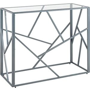 Beliani Table Console en Verre et Métal Argenté au Style Contemporain pour Intérieur Glamour ou Moderne - Publicité