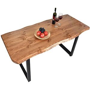 Gozos Scots Pine Table à Manger en Bois Massif, Table Fait Main de Cuisine et de Salon en Bois de Pin Massif avec U-Pieds en Métal Laqué, 40 mm d'épaisseur, 6-8 Personnes, 180 x 90 cm - Publicité