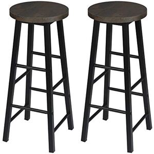 WOLTU BH130srs-2 Lot de 2 Tabourets de Bar Tabouret de Bistrot Structure en Acier Stable et Durable Surface d'assise en MDF,Noir+Rouille - Publicité