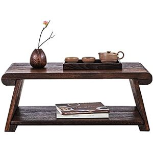 NGFG-JQB Table Basse Table Basse sur 2 Niveaux avec étagères de Rangement Table Basse Pieds pliants Table à thé Basse Table Basse Tatami Japonais (Couleur : Marron, Taille : 80 × 40 × 33 cm) (Marron 80 × 40 × - Publicité