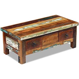 PABURNI Table basse en bois de style ancien Table basse d'appoint de style industriel moderne Design durable et beau Marron 90 x 45 x 35 cm - Publicité