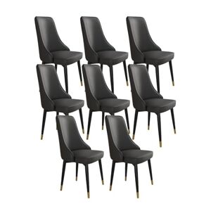 JIESOO Lot de 8 chaises de salle à manger et de cuisine Chaises de salle à manger rembourrées modernes avec housse en cuir synthétique souple, assise rembourrée et pieds en métal (couleur : noir, - Publicité