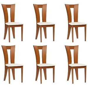 Unique Lot de 6 chaises Tiffany Hêtre Massif Coloris : Chêne et Blanc - Publicité