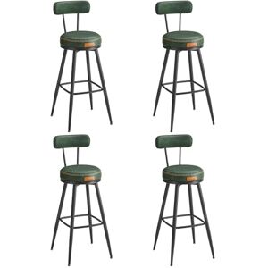 VASAGLE EKHO Collection Tabouret de Bar, Lot de 4, Chaise de Cuisine, Siège Rembourré, PU avec Coutures, Style Moderne Mi-siècle, Hauteur 76 cm, pour Cuisine, Bar, Vert Forêt LBC389C01 - Publicité