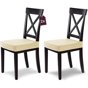 sh SCHEFFLER-HOME LIVE HOMESTYLE SCHEFFLER-Home Housse de Chaise Extensible « Marie » / Lot de 2 / crème/Housse de siège élastique avec Protection Contre Les Taches/Housse élégante pour chaises - Publicité