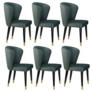FZZIBQYR Ensemble de 6 chaises de Salle à Manger Modernes en Cuir Microfibre, pour Cuisine, Salon, Salon, Pieds en Bois Massif de frêne, Chaise de réception (Couleur : Vert foncé) - Publicité