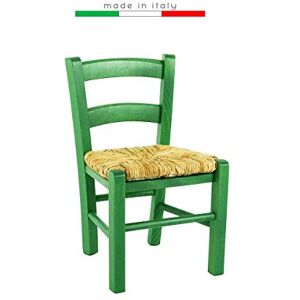 ZStyle Chaise Venise Bébé Enfants Basse Enfant Bois Fête Colorée Restaurant Cuisine Paille (Vert, 6) - Publicité