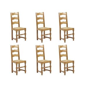 Unique Lot de 6 chaises Seguin Hêtre Massif & Assise en Paille de seigle - Publicité