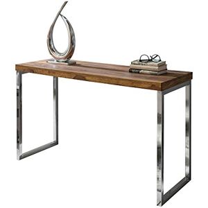 FineBuy Möbel zum Wohlfühlen FineBuy Table Console entrées Bois Massif Sheesham/métal 120 x 77 x 45 cm Console   Table Console Meubles Capacité de Charge maximale: 50 kg Table de Bureau Design Table de Couloir - Publicité