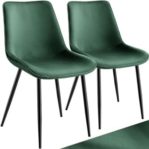 TecTake Lot de 2 chaises de Salle à Manger Monroe Aspect Velours assises rembourrées ergonomiques diverses Couleurs (Vert foncé) - Publicité