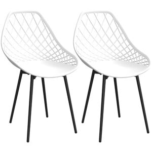 JIJIAN Chaise Salle a Manger Lot de 2,Chaise de Cuisine avec Pieds en Métal,Chaise scandinave,Design Creux Sculpté avec Dossier,Confortable chaises de Salle à Manger,Chaise Salon - Publicité