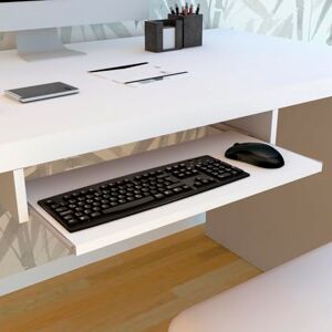 Henor Support Clavier Plateau Bois FSC Amovible 70 x 31 x 11 cm sous Bureau sous Table Blanc - Publicité