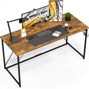 Devoko Bureau d'ordinateur, Table, Petits Bureaux d'étude 100 x 50 x 75 cm pour Les Petits Espaces, Poste de Travail, Bureau et Travail à Domicile, Cadre en Métal, Marron Rustique - Publicité