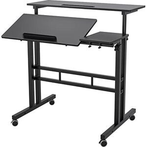 SogesHome Table Roulante de Lit Canapé pour Ordinateur Portable Hauteur Réglable,Table d'appoint Bout de canapé Mobile avec roulettes,80*(30+30) cm - Publicité