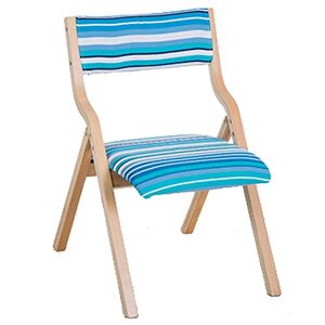 ZHENTHE Chaise Pliante en Bois,Chaise de Salle à Manger de Cuisine avec Rembourrage en Lin,Chaise de Bureau Confortable avec Dossier,Chaise d'appoint Rustique Tabouret pour Salon-Rayure Bleue 48.5x4 - Publicité