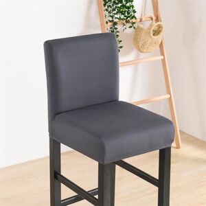 FANSU Housse Tabouret de Bar Tissu Extensible Doux Housse de Chaise de Bar avec Dossier pour Chaise Haute Pivotante, Couverture de Chaise Salle à Manger Doux et Lavable (1 pièce,Gris Foncé) - Publicité