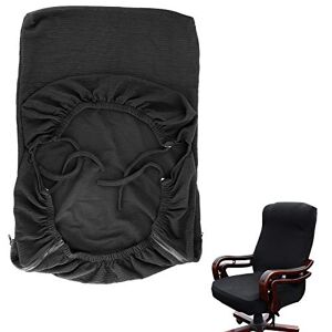 BTSKY Housse sobre et moderne en tissu élastique résistant pour chaise/fauteuil de bureau à accoudoirs, noir, Taille L - Publicité