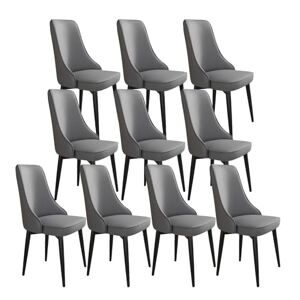 TINGMIAN Lot de 10 chaises de salle à manger et de cuisine Chaises de salle à manger rembourrées modernes avec housse en cuir synthétique souple, assise rembourrée et pieds en métal (couleur : gris - Publicité
