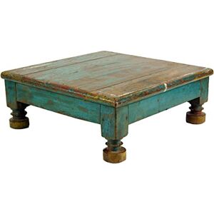 GURU SHOP Guru-Shop Antique Table, Table Basse, Table étage, Brun Antique, Teck, 17x48x48 cm, Tables Basses - Publicité