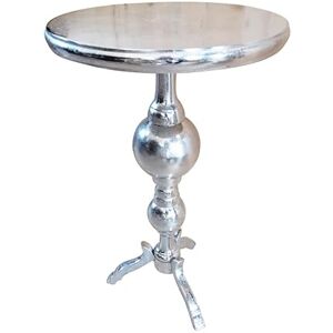 MichaelNoll Table d'appoint en métal et aluminium Forme ronde Argenté 66 cm - Publicité