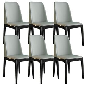 SYSZSYHD Lot de 6 chaises de salle à manger de cuisine en cuir, chaises d'appoint de salon moderne avec pieds en bois de hêtre pour restaurants commerciaux à domicile (couleur : gris clair, taille : noir) - Publicité