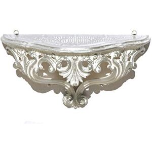 Idea Casa Étagère console blanche et argentée, imitation vintage, pour entrée, style baroque, shabby chic - Publicité