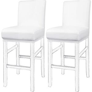 PICCOCASA Housse de Chaise de Bar Chaise Haute Tabouret Imperméable Salle à Manger Bar en PU Cuir Bande Elastique Blanc 2pcs - Publicité