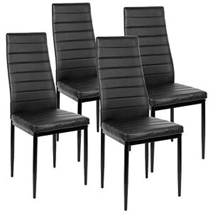 XUANYU Chaise de Salon avec Pieds en Métal Ensemble de Chaise de Salle à Manger Tabouret de Cuisine, Lot de 4 Noir Chaises, 42×48×98 cm - Publicité
