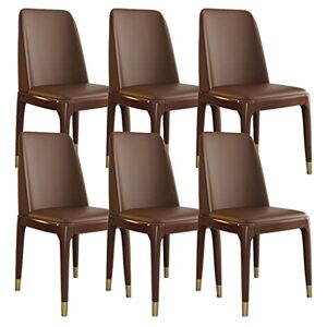 TrUkd Ensemble de 6 chaises de salle à manger de cuisine en cuir, chaises d'appoint de salle à manger de salon moderne avec pieds en bois de hêtre pour restaurants commerciaux à domicile (couleur: gris - Publicité