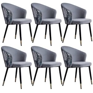 SYSZSYHD Ensemble de 6 chaises de salle à manger modernes, chaise de cuisine, de salon, avec pieds en métal, siège en velours et dossier brodé, chaise de maquillage moderne, chambre à coucher, coiffeuse, - Publicité