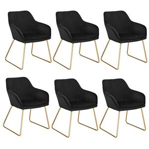 WOLTU Lot de 6 Chaises de Salon Chaises de Cuisine en Velours et métal,Chaises de Salle à Manger Noir BH246sz-6 - Publicité