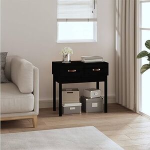 TECHPO Home Hardware Businese Console en pin massif Noir 76,5 x 40 x 75 cm - Publicité