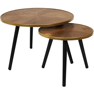 HOME DECO FACTORY Gigogne Felix x2, Mobilier, d'Appoint, Table Basse, Bois-Pin, P : 40x40x33 cm-G : 60x60x40 cm, Brown - Publicité