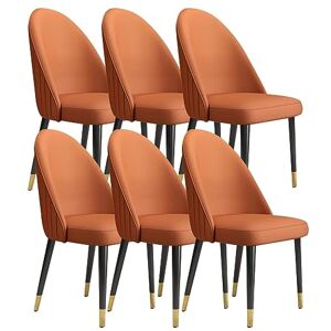 CEMELI Lot de 6 chaises de salle à manger modernes en cuir microfibre pour coiffeuse de cuisine, chaises de maquillage, tables et chaises de ménage (couleur : tout orange jaune) - Publicité