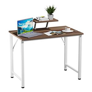 Wohenster Bureau avec petit support d'écran amovible en bois, table de jeu PC stable, facile à monter, table d'ordinateur portable pour la maison, le bureau et le salon, 80 x 40 cm, marron - Publicité