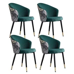 LHJSCC Ensemble de 4 chaises de salle à manger modernes, chaise de salon de cuisine avec pieds en métal, siège en velours et dossier brodé, chaise de maquillage moderne pour chambre à coucher, chaises de sa - Publicité