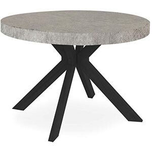 Menzzo Myriade Table Extensible, Bois,Métal, Béton Gris, Diamètre 110cmxH75 cm L110 x P160-210-260 x H75 cm - Publicité