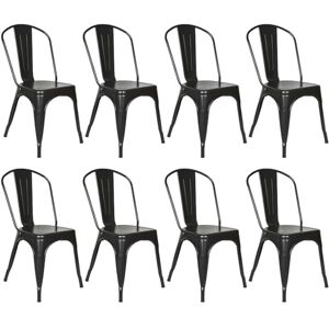 MUL-BOUTIQUE Chaise Industrielle Lot De 8, Chaises en Métal pour Les Repas en Famille, des Chaises De Bistro Pratiques Et Durables pour La Terrasse d'un Restaurant Ou d'un Pub - Publicité