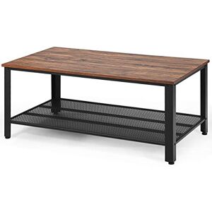 GOPLUS Table Basse à 2 Couches de Stockage Ouvert, Bout de Canapé Moderne en Bois et Métal, 4 Pieds Ajustables pour Salon, Chambre et Bureau, 106 x 60 x 45CM (Noir) - Publicité