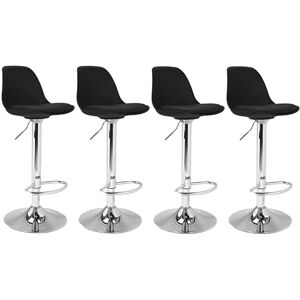 IDMarket Lot de 4 tabourets de Bar Karl Design Noir - Publicité