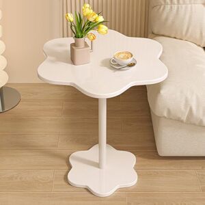 tinysiry Petite table basse, table d'appoint de style moderne, table basse en forme de fleur, table à thé pour salon, chambre à coucher, table de chevet blanche - Publicité