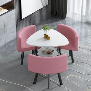 Kmarouse Table À Manger Ronde Avec 3 Chaises, Table De Réception De Bureau Combinée De Chaises, Ensemble De Table À Manger For Petit Espace, Table D'affaires, Table Basse Et Ensemble ( Couleur : Pink C , Taill - Publicité