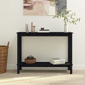 Rantry Table console noire 110 x 40 x 80 cm en bois massif de pin, table de salon, table de bureau, chambre à coucher, jardin, décoration de meubles - Publicité