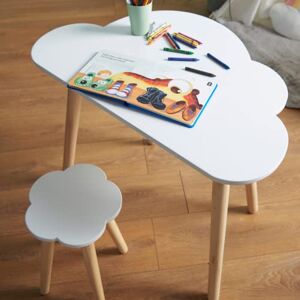 Haus Projekt Bureau pour Enfants et Tabouret en Forme de Nuage (4-8 Ans), Pupitre Détude en Bois pour Enfants avec Tabouret, Meubles pour Enfants, Table en Bois D’activité/D’Art pour Enfants - Publicité