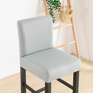 FANSU Housse Tabouret de Bar Tissu Extensible Doux Housse de Chaise de Bar avec Dossier pour Chaise Haute Pivotante, Couverture de Chaise Salle à Manger Doux et Lavable (1 pièce,Gris Clair) - Publicité