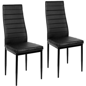 MENGDA Lot de 2 Chaises de Salle à Manger, Chaises de Salle à Manger Moderne avec Dossier Haut (48 * 48 * 98 cm, Noir, 2) - Publicité