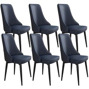 TINGMIAN Lot de 6 chaises de salle à manger et de cuisine Chaises de salle à manger rembourrées modernes avec housse en cuir synthétique souple, assise rembourrée et pieds en métal (couleur : bleu, - Publicité